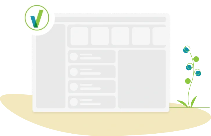 Illustration of a webpage with the VITAL® Voluntary Incidental Trace Allergen Labelling logo and decorative plant elements.