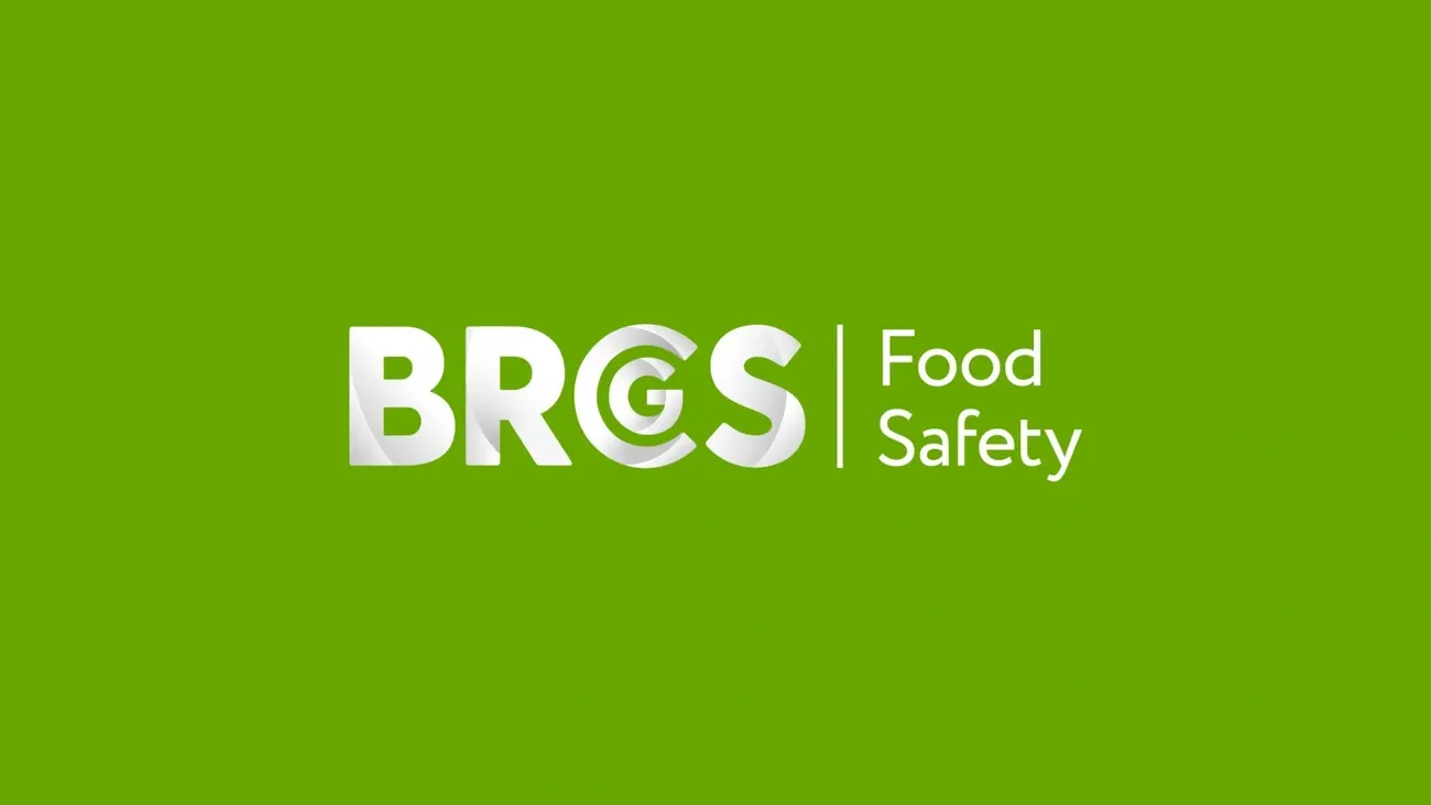 BRCGS Food Safety logo with white text on a green background representing food safety standards.